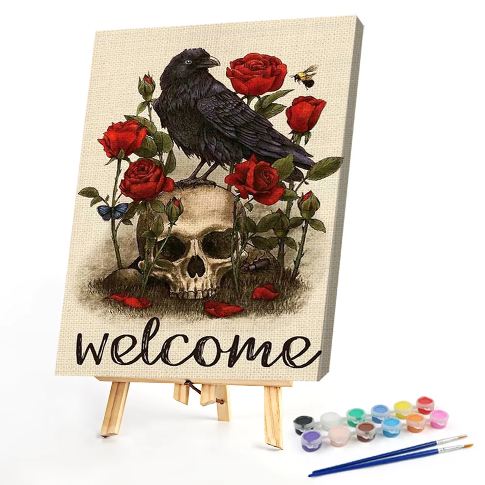 Crow and Skull - Paint By Numbers(40*50CM)