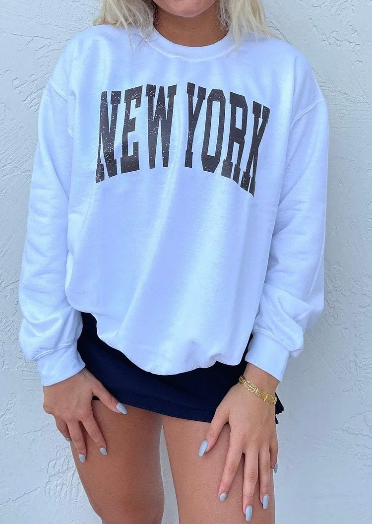 NEW YORK CREWNECK WHITE August Lemonade August Lemonade