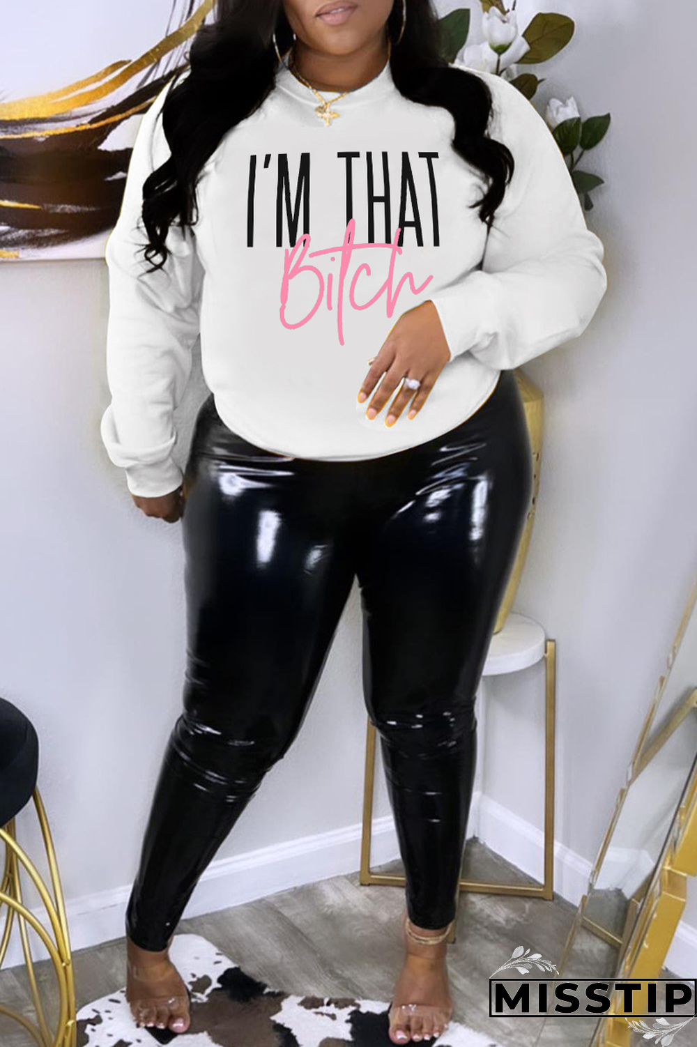 Grey Street Vintage Print Patchwork O Neck Tops