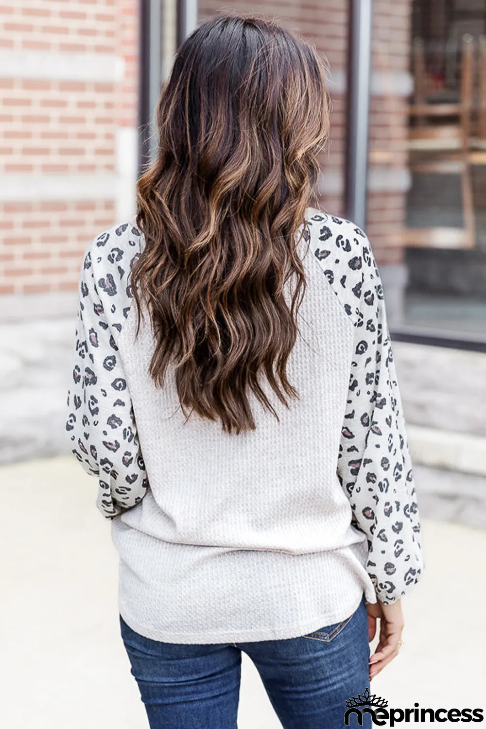 Leopard Print Thermal Long Sleeve Top