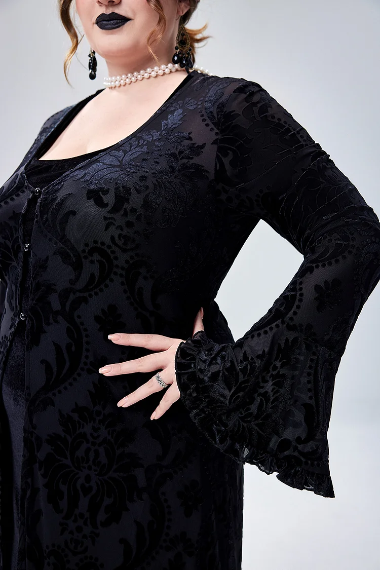 chinese dress ladies Vintage 1920s Black Sheer Chiffon & Lace Flapper Dress main image 0