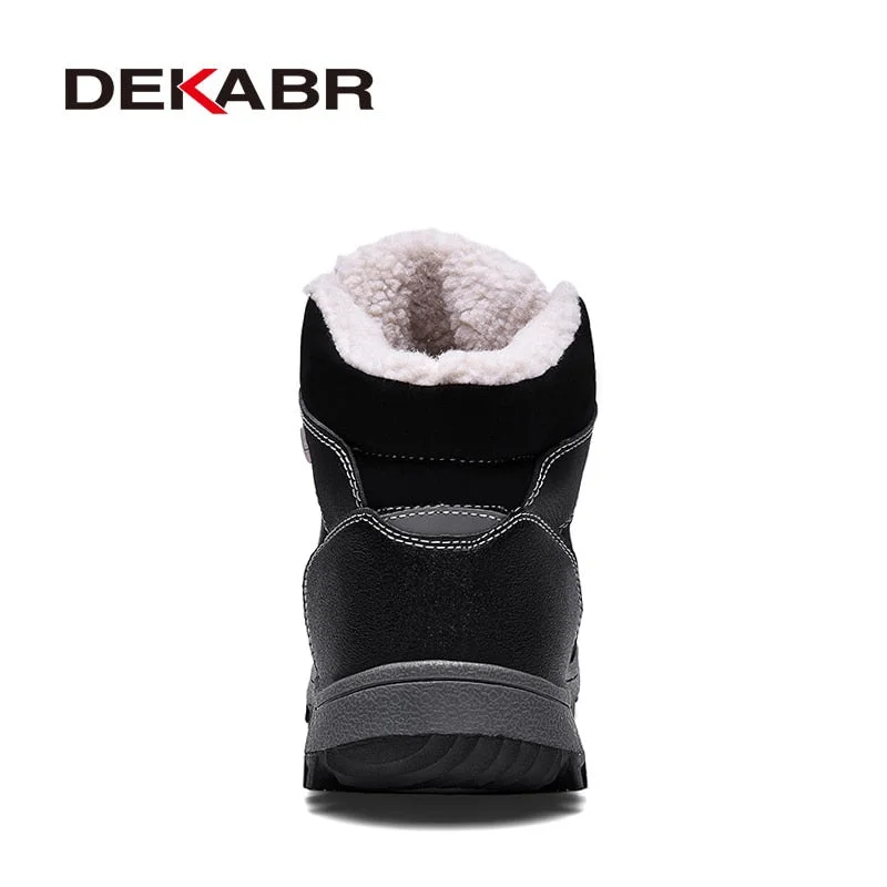 DEKABR Men Fashion Warm Boots 2022 Autumn&Winter Shoes Men Casual Boots Male Brand Genuine Leather Lace-up Ankle Work Men Boots