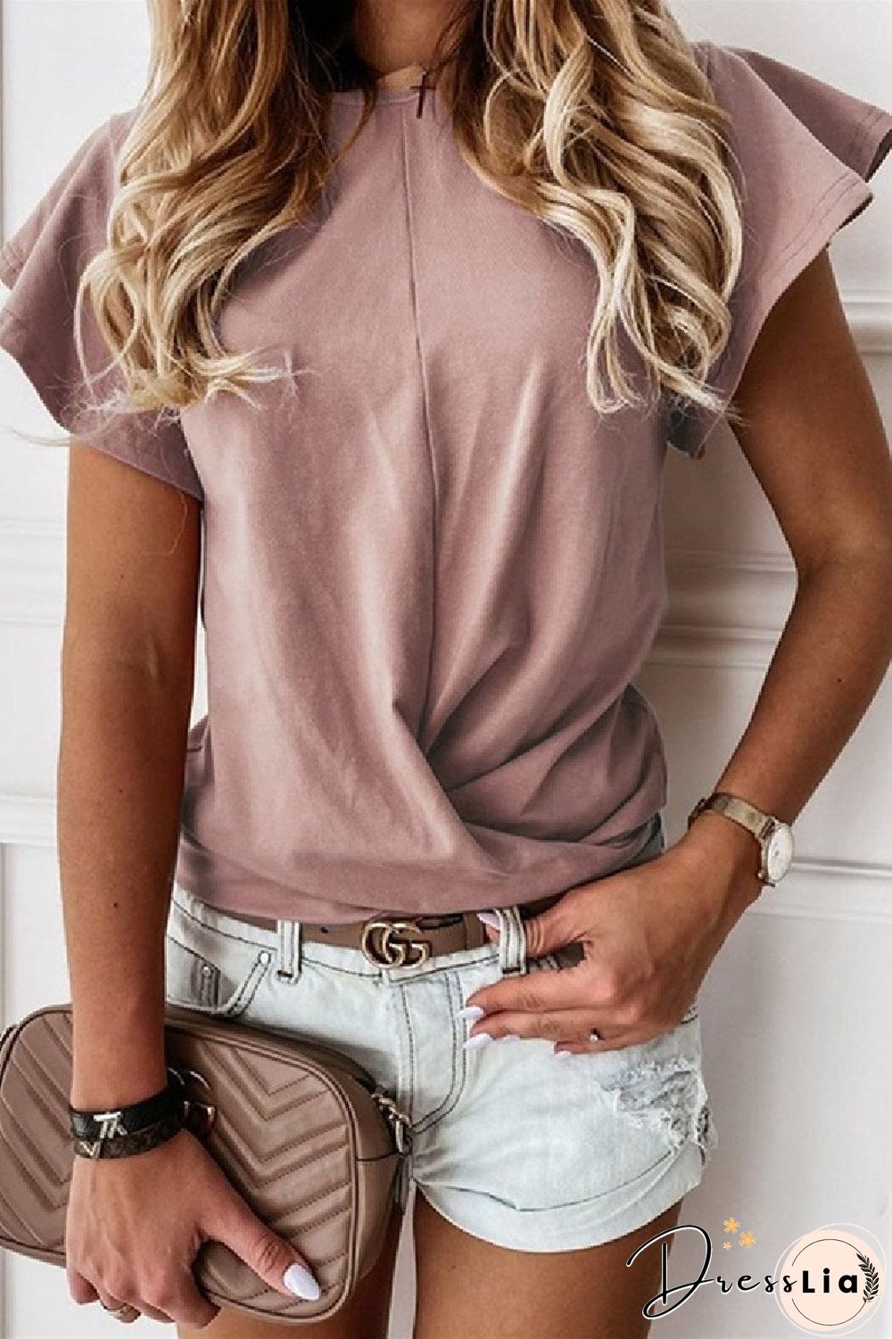 KarliDress O Neck Short Sleeve Basic T-shirt P12662