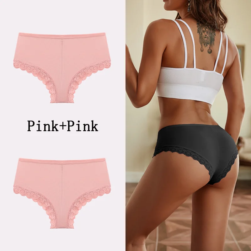 Billionm Women Panties Sexy Lace Briefs Solid Seamless Underwear Female Comfortable Intimate Lingerie Floral Underpants M-2XL