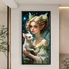 >SALE<Full Embroidery Eco-cotton Thread 11CT Printed Elf Girl Cross Stitch Kit 40x75cm