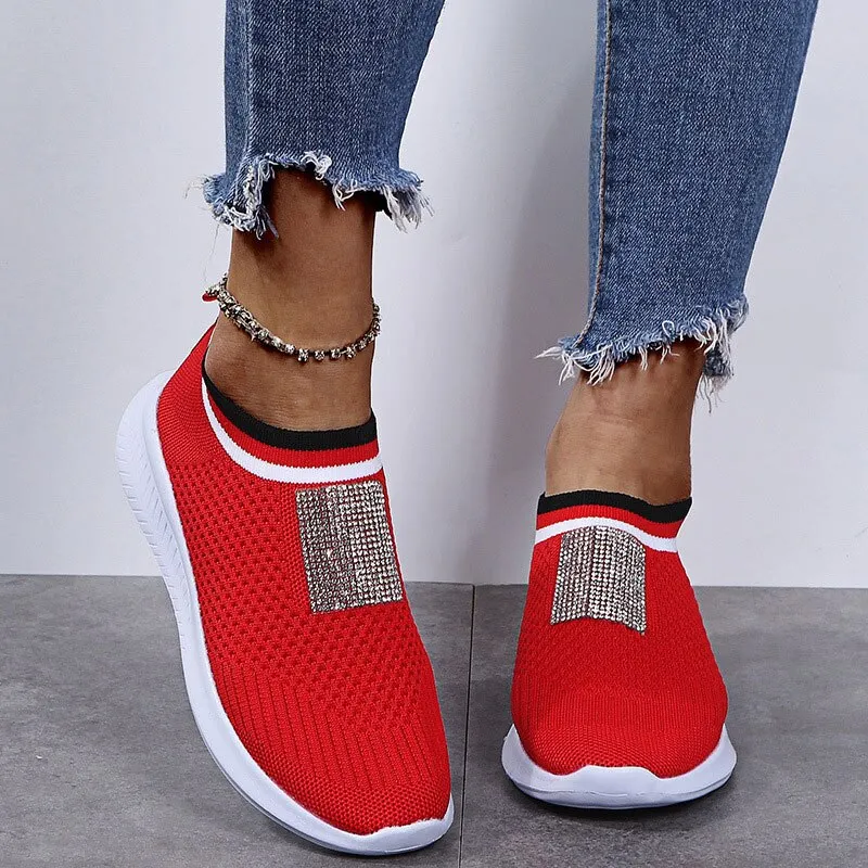 Women's Vulcanized Shoes Casual Mesh Breathable Ladies Sneakers Running Shoes Female Spring Summer Comfortable Footwear 2021 New