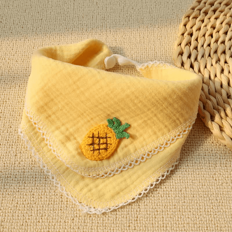 Baby Embroidered Fruit Absorbent Bib 1 Piece