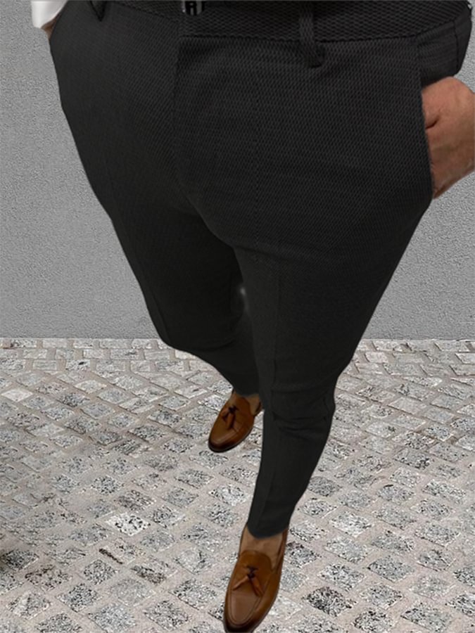 Men's Elegant Trousers In Black