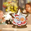>SALE<Wooden Christmas Table Top Diamond Painting Ornament Kits Xmas Home Decor (D)