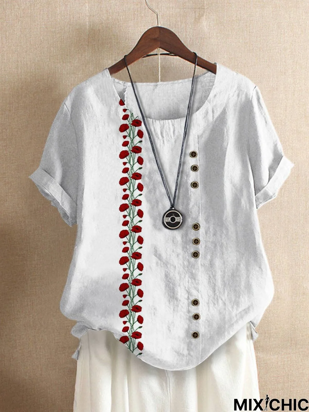 Printed Short Sleeve Casual T-shirt