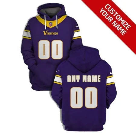 Men's Minnesota Vikings Customized Purple To Service Sideline Performance Pullover Hoodie HRKR