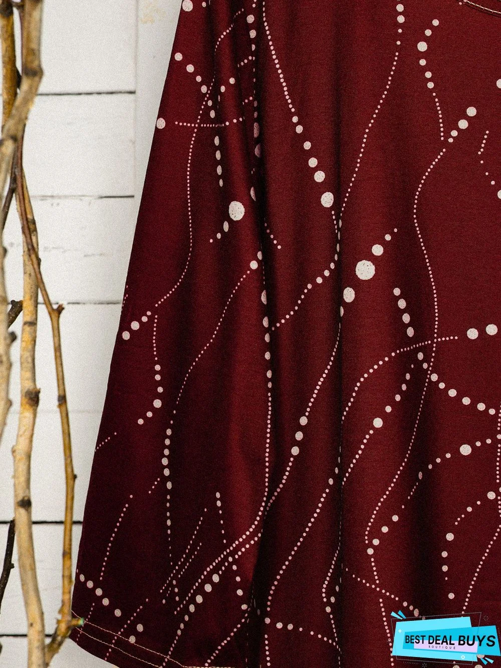 Cotton-Blend Half Sleeve Tunic Top