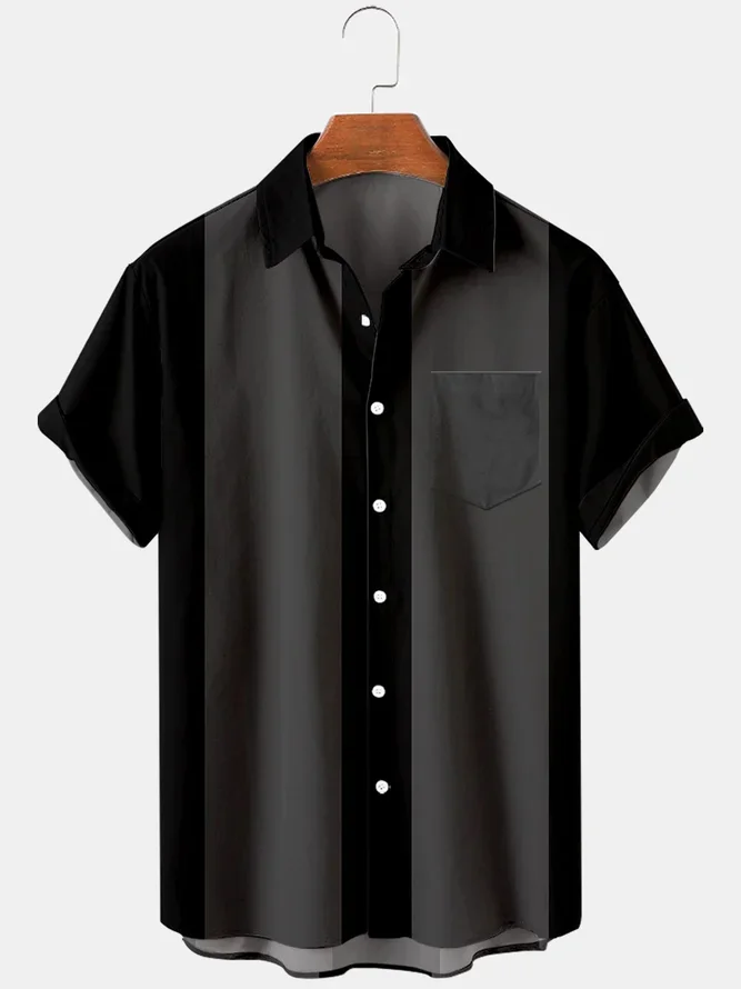 Men's Vintage 50s Style Classic Bowling Shirt