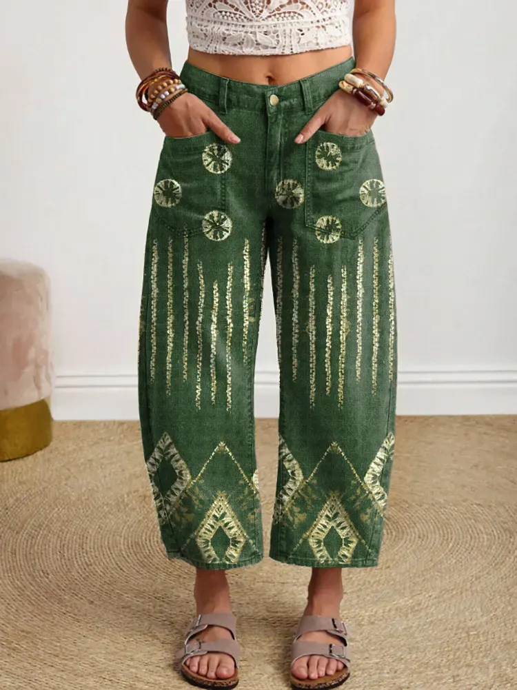 Ethnicity Geometry Totem Art Women's Art Print Jeans