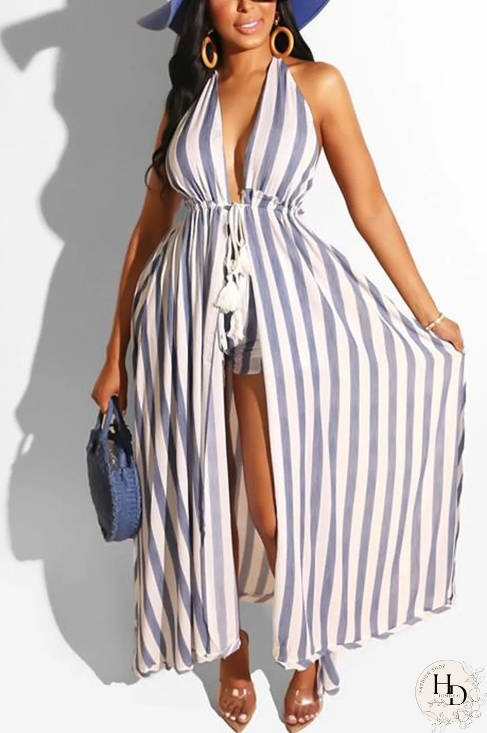 Sexy Fashion Striped Printed Short Set