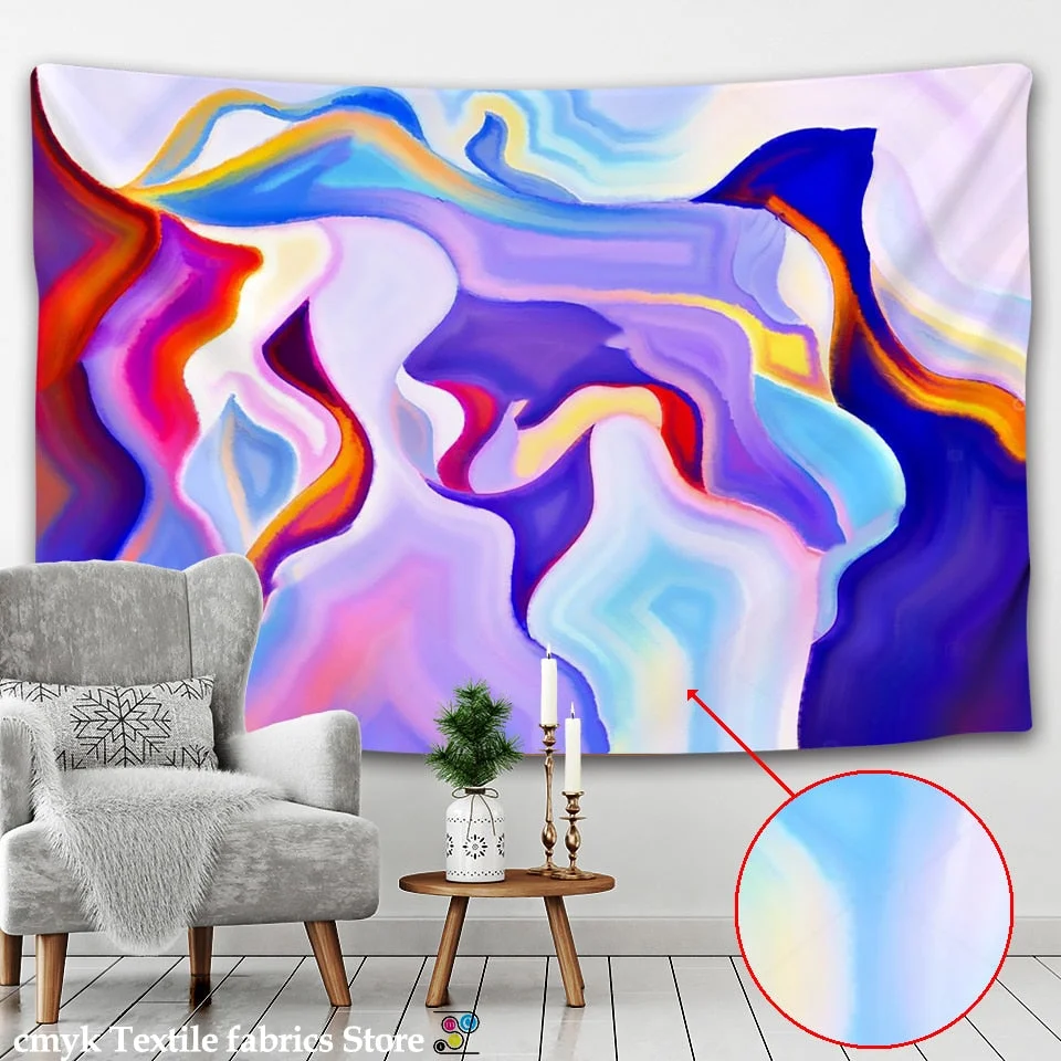 Alishomtll Colorful Gouache Tapestry Psychedelic Art Tapestry Marble Swirl Tapestries Natural Landscape Trippy Tapestry for Room