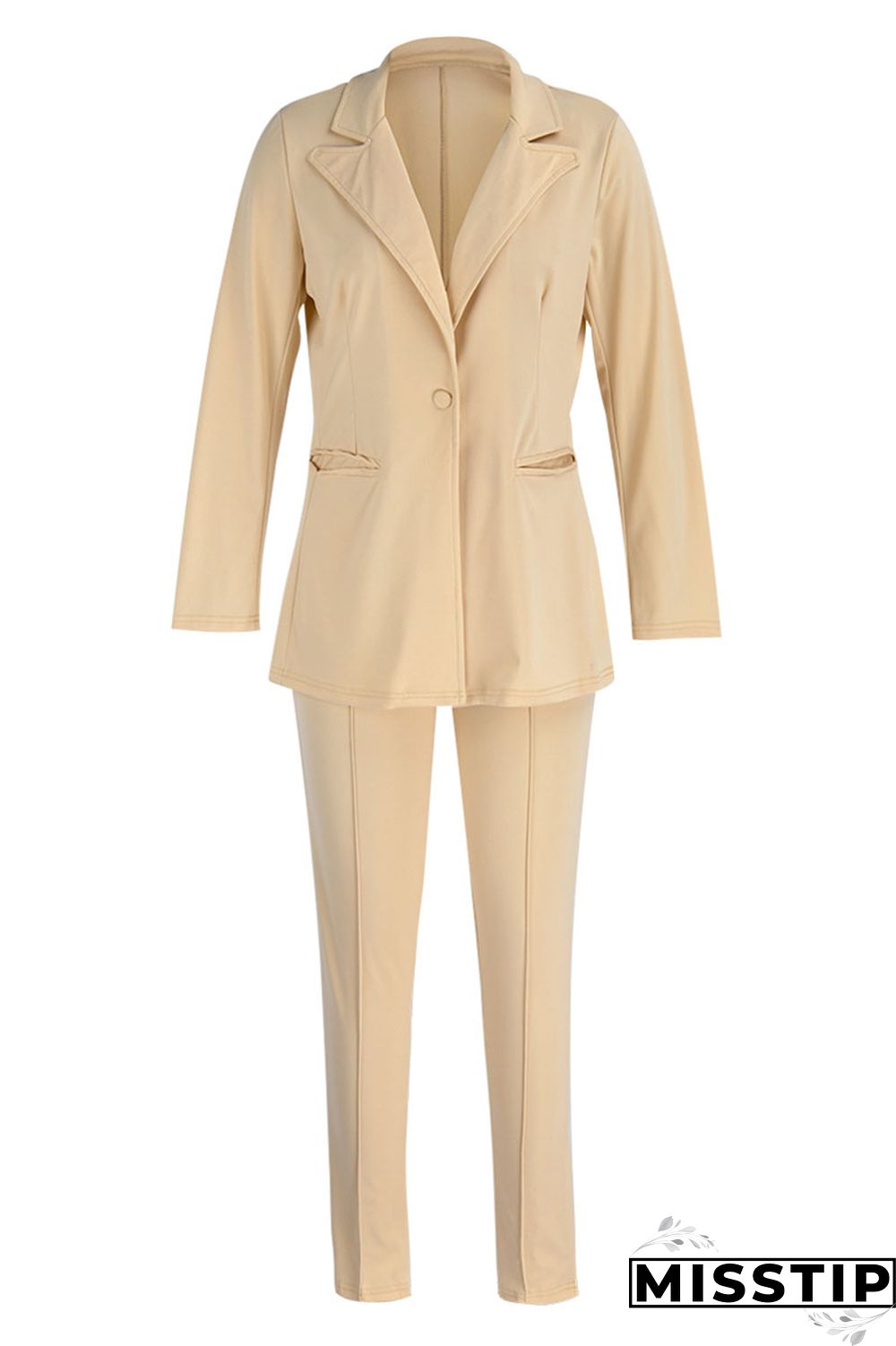 Black Casual Solid Patchwork Turn-back Collar Long Sleeve Two Pieces