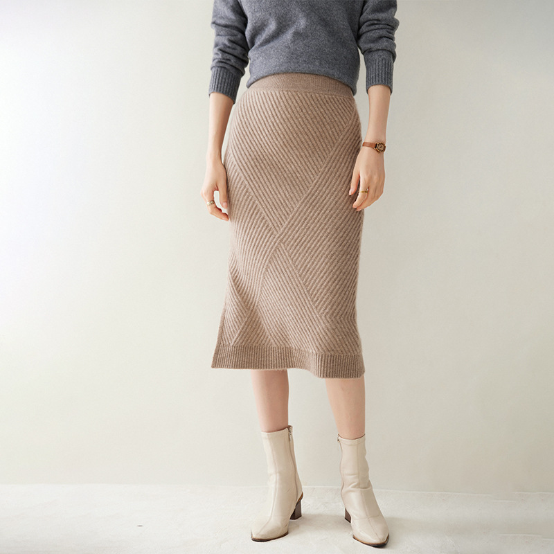 Cashmere Blend Perforated Skirt (3D-Knit)