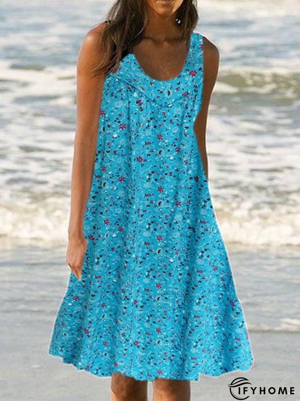 Floral Print Beach Women Summer Midi Dresses | IFYHOME