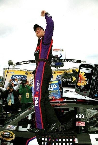 DENNY HAMLIN FedEx #11 Glossy NASCAR 8 x 10 Photo Poster painting Poster