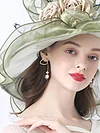 Women's Floral Bucket Hat Largr Brim Flower Decoration UV Protection Sun Hat