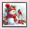 Snowman And Bird-11CT Stamped Cross Stitch 50*50cm/19.69*19.69in