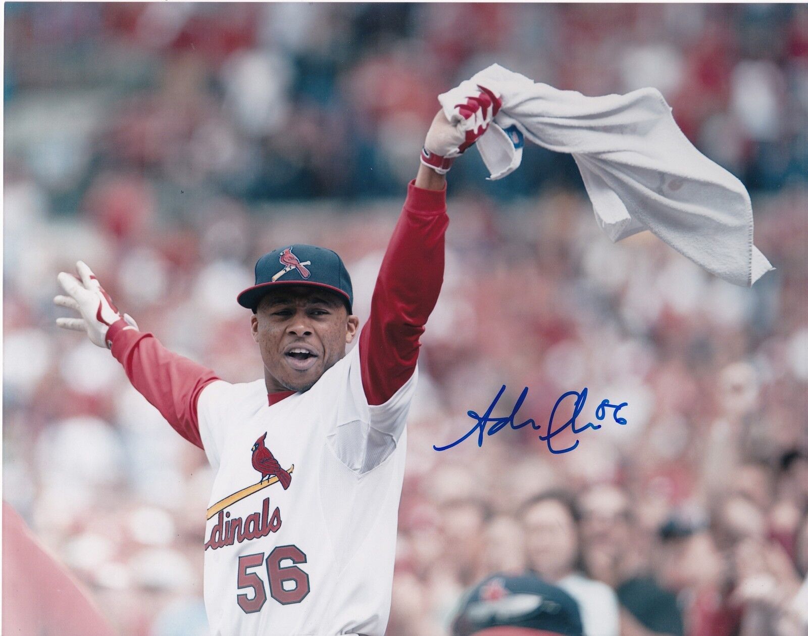 ADRON CHAMBERS ST. LOUIS CARDINALS ACTION SIGNED 8x10