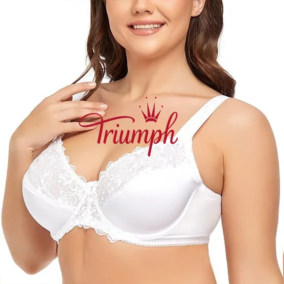 Triumph - 3 bucăți 🔥Sutien de dama cu dantela florala marime plus