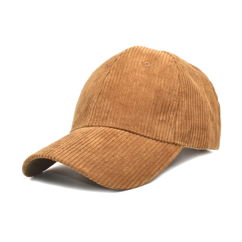 New Hat Female Korean Fashion Couple Corduroy Cap Japanese Spring And Autumn Baseball Cap Men