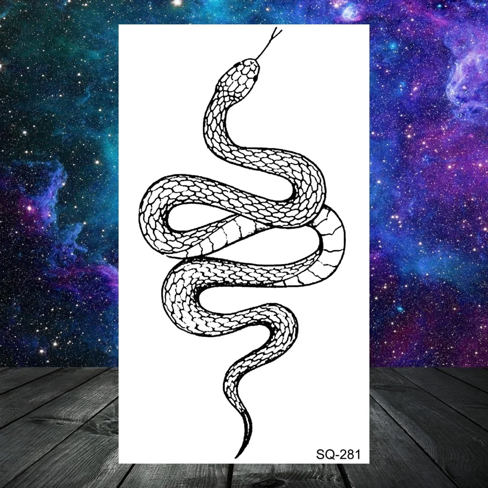 Sdrawing Seahorse Whale Temporary Tattoos For Women Men Cross Anchor Skeleton Thorns Elephant Fake Tattoo Fashion Tatoos Paper