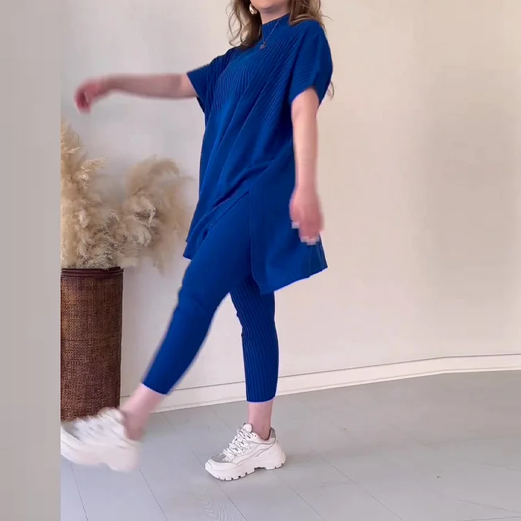🔥2025 HOT SALE🔥 Women's Two-piece Stretch Knit Set (top + trousers)