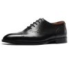 Handmade Mens Black Leather Oxford Dress Shoes 