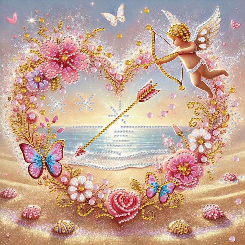 Love At The Seaside 30*30cm(canvas) special shaped drill diamond painting