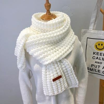 New Winter Knitted Scarf Fashion Women Warm Pashmina  Thickened Wool Scarf