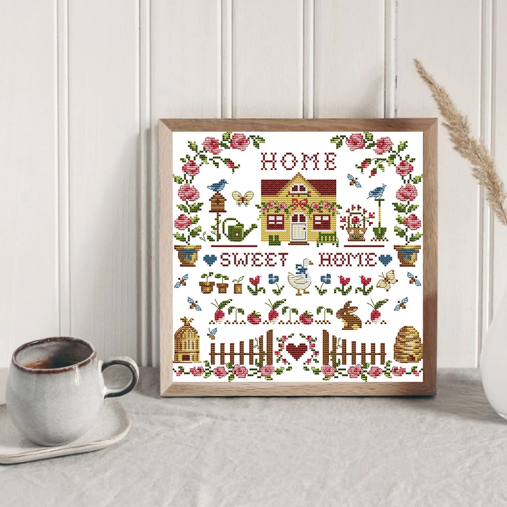 Partial Printed Cross Stitch 14CT - Sweet Home(31*31cm)