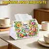 (24cm)Diamond Art Tissue Box DIY PU Napkin Cover for Home Decoration(summer drinks)