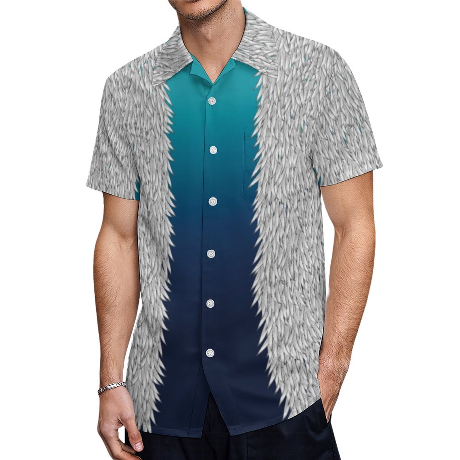 Bigfoot Snow Monster Yeti Fur Hawaiian Shirt Mens Button Down Plus Size Tropical Hawaii Beach Shirts