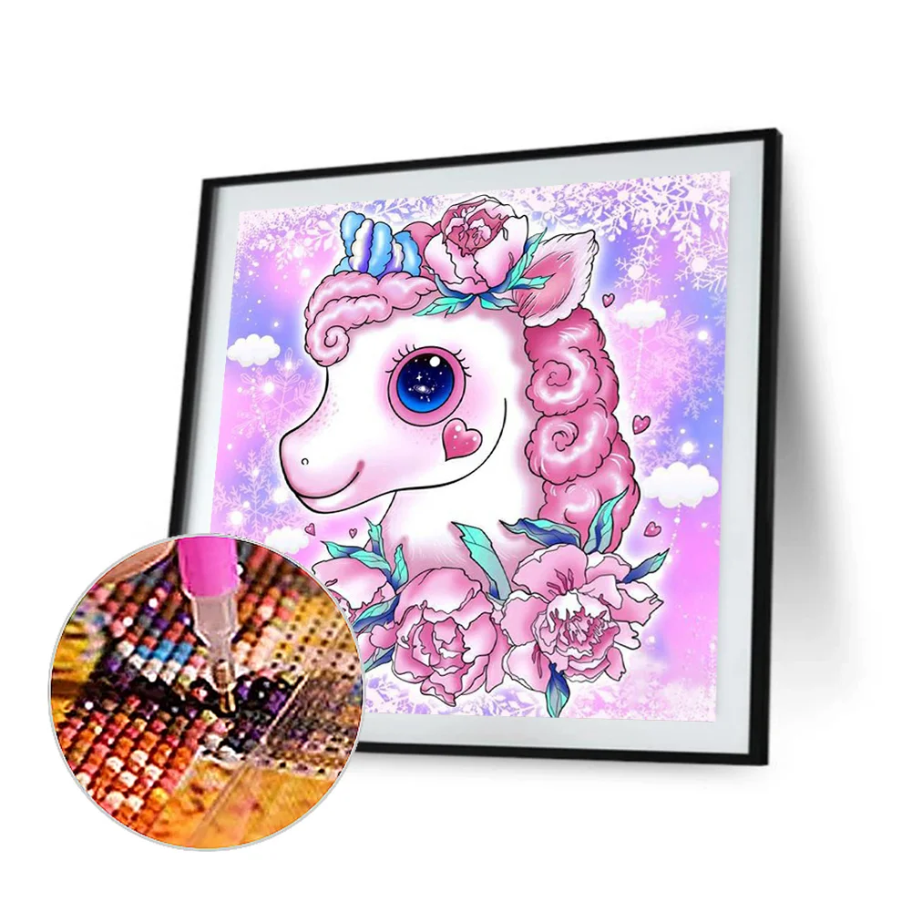 Full Round Diamond Painting 30*30cm - Unicorn