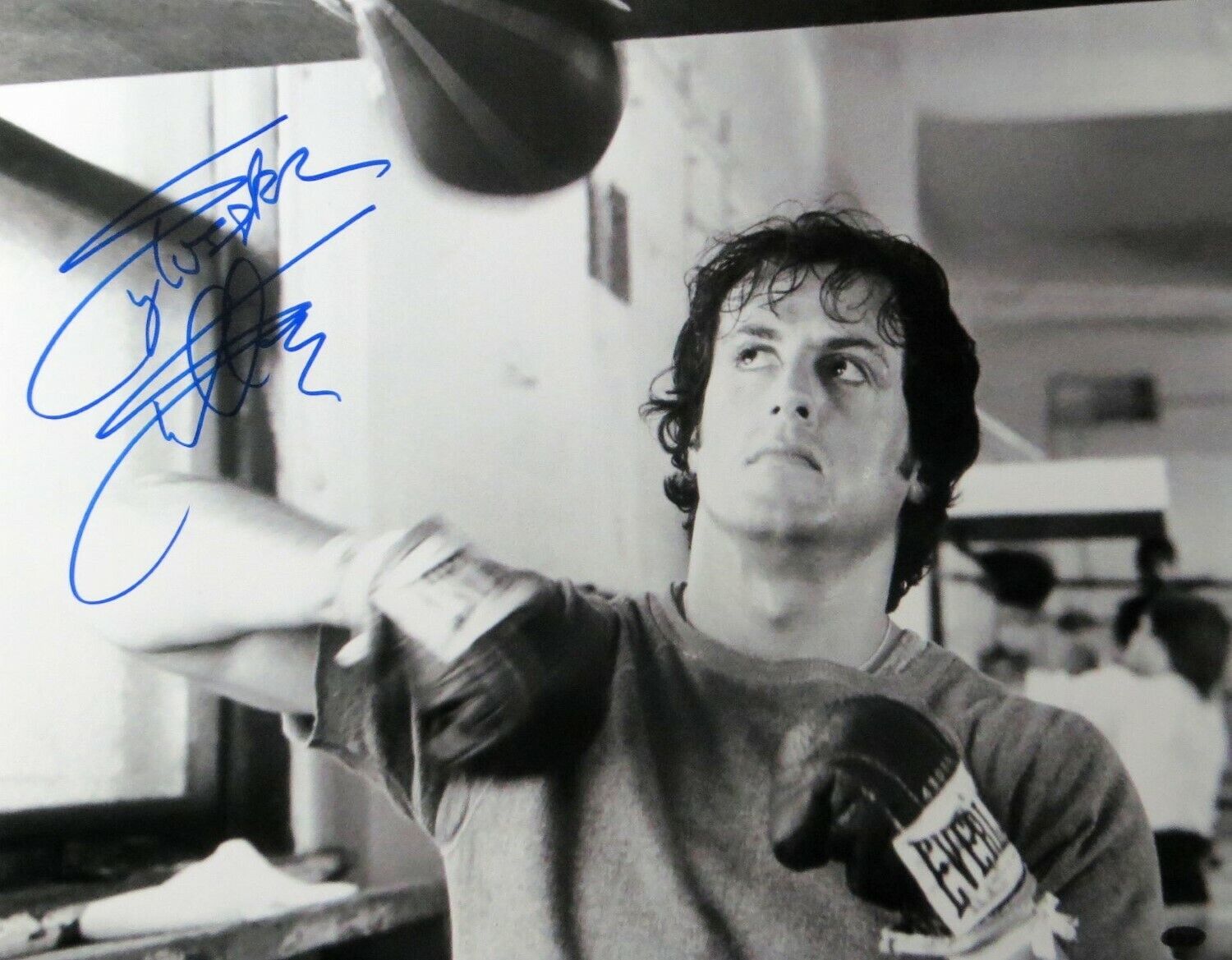 Sylvester Stallone Signed Autographed 16X20 Photo Poster painting Rocky B/W Speedbag OA