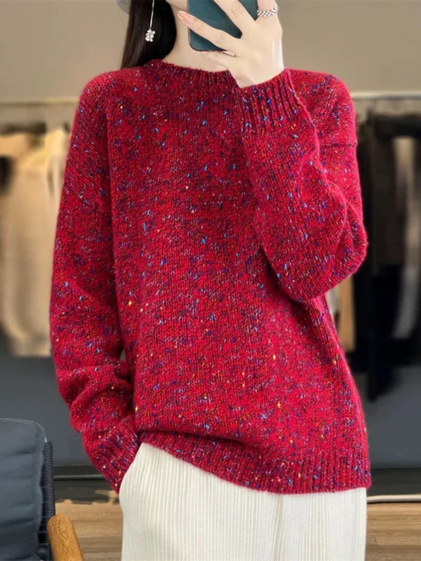Athvotar Athvotar And Winter Women's Beads Knitwear 2025 New High-End Feel Super-Good-Looking Retro Lazy Wind Wearing Purple Sweater