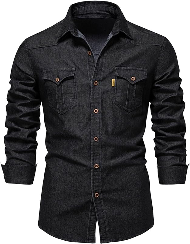 mens Jean Jacket Casual Regular Fit Button Down Vintage Distressed Denim Trucker Jacket Coat With Flap Pocket