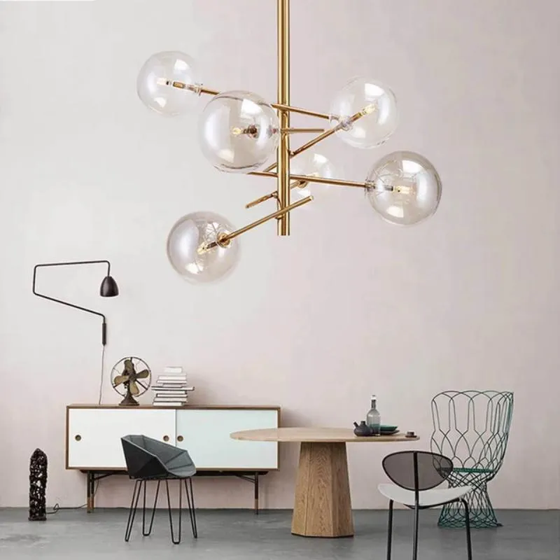 Europe Modern Creative Glass Pendant Light magic beans Glass Bubbles ...