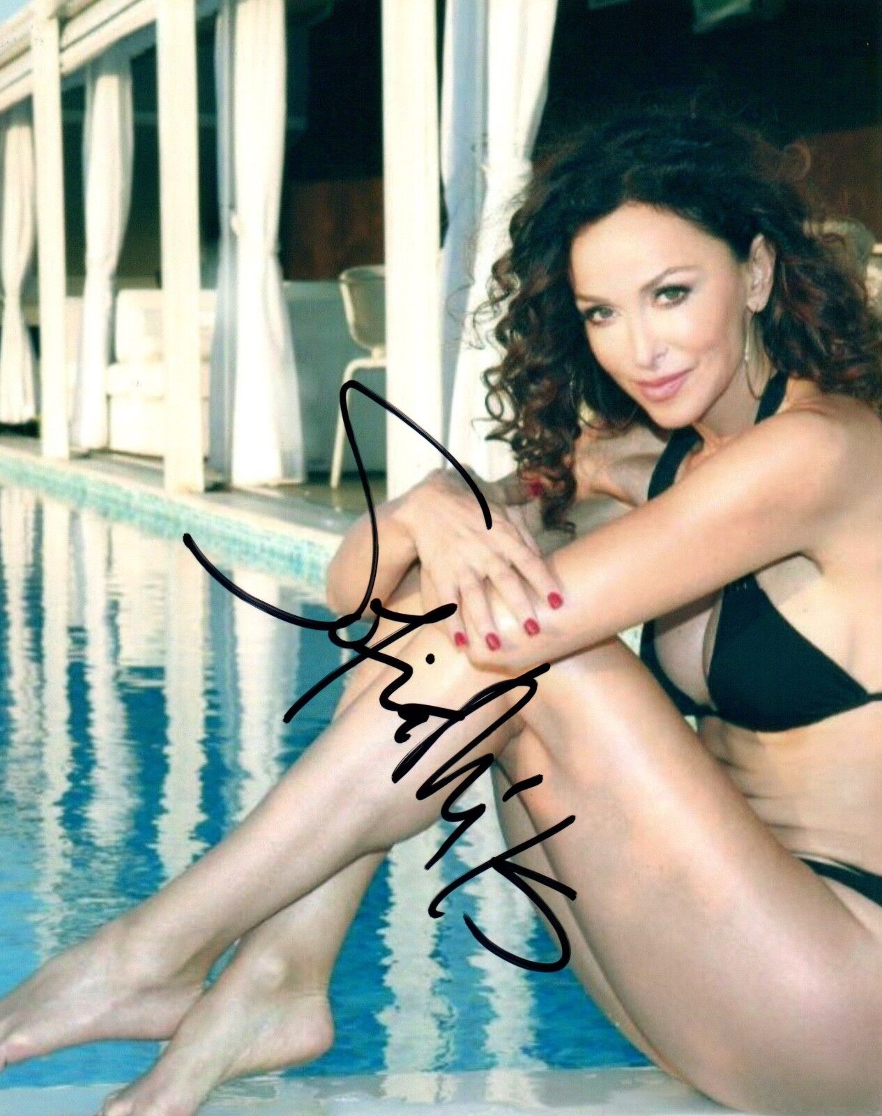 Sofia Milos Signed Autograph 8x10 Photo Poster painting Sexy CSI MIAMI Actress Bikini Pose COA