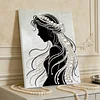 DIY Pearl Painting Veil Girl for Home Decor with Frame(30x40cm)