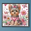 Diamond Painting-DIY Crystal Rhinestone Flower Yorkie