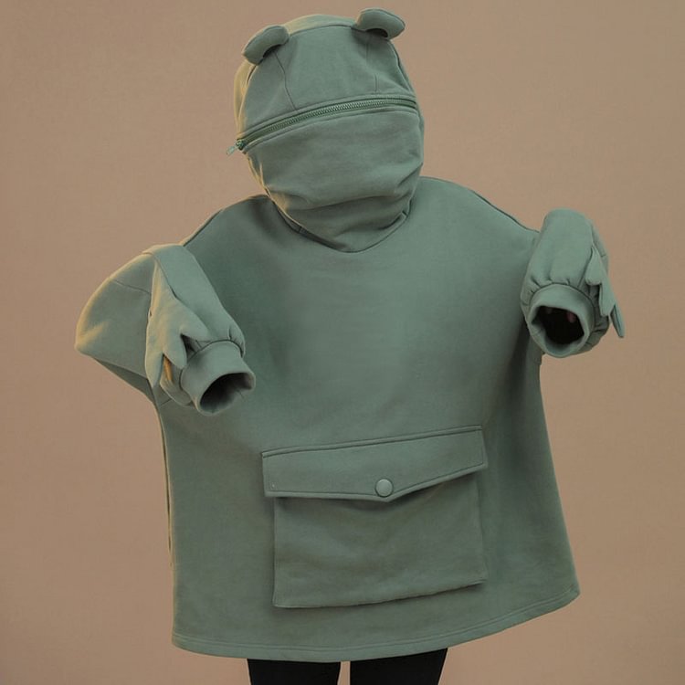 frog moletom com capuz zip up
