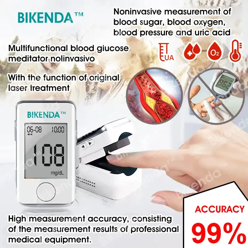 Bikenda&trade; Non-Invasive Blood Glucose Meter + Exclusive Gift [99.9% Accuracy]