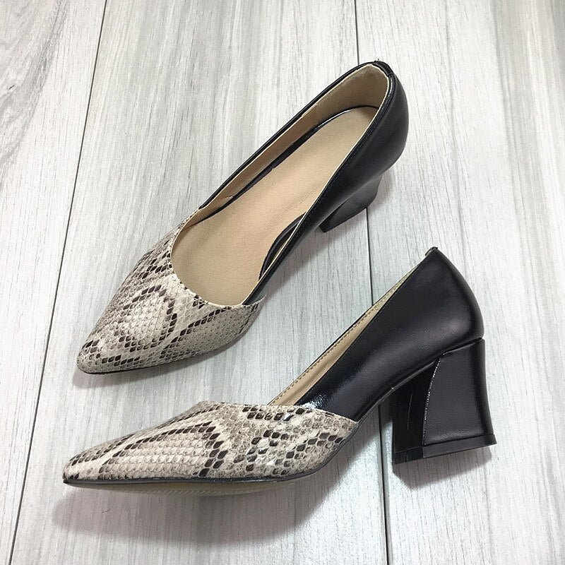 Fashion Small Fresh Two Wear Single Shoes 2020 Fall New Thick with Shallow Mouth Womens Shoes Elegant Square Head High Heels