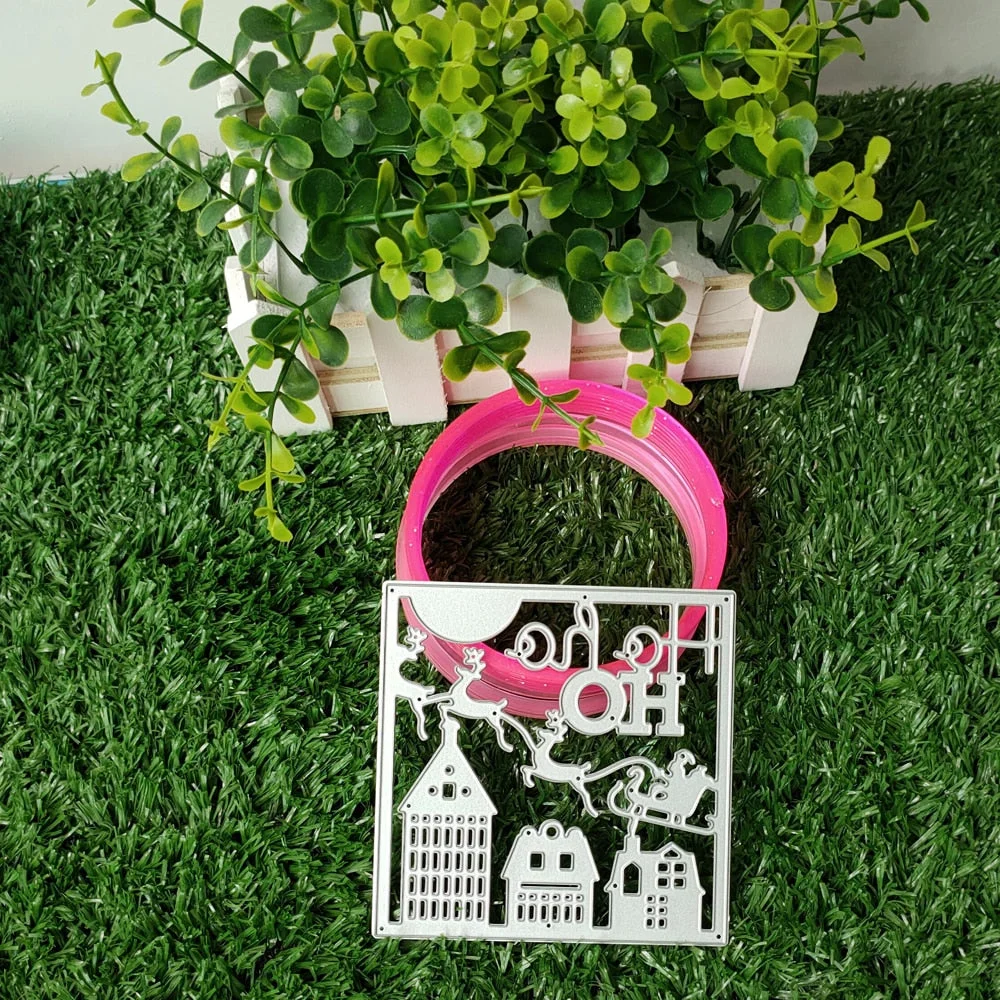 New Forest Village House Deer Metal Cutting Dies HO Christmas Stencil for Scrapbooking Card Album Making DIY Craft Die cut