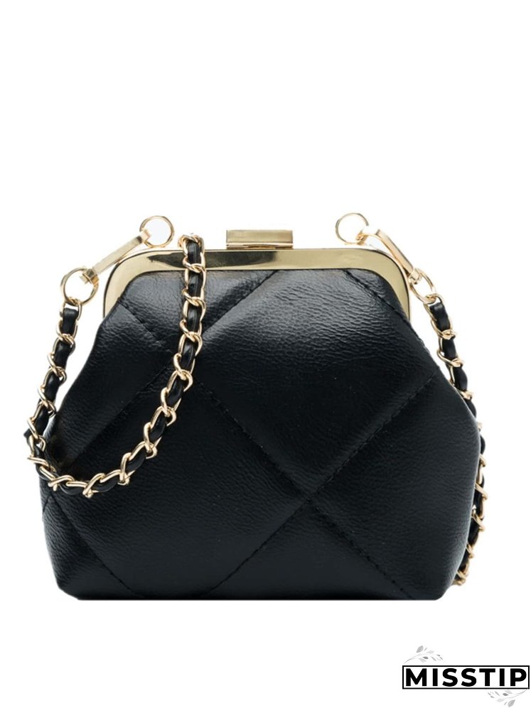 Minimalist Quilted Chain Crossbody Bag
